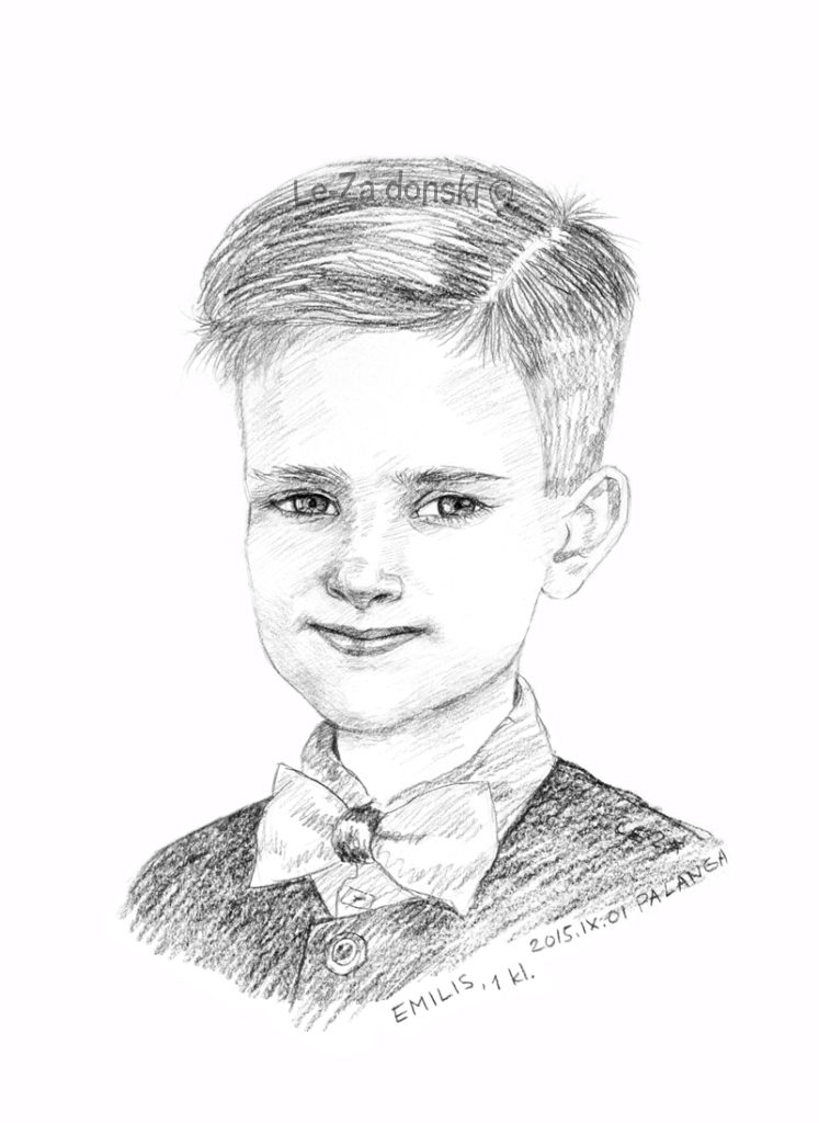 Sketch-Portrait of “EMILIS”, life drawing; Derwent pencil, paper 