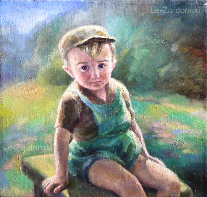 Child portrait; oil, canChild portrait; oil, canvas